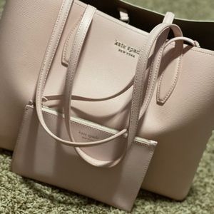 Light pink Kate spade tote with wallet